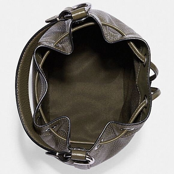COACH Dempsey Crossbody Bucket Bagβin Olive Green & Silver - Picture 5 of 14
